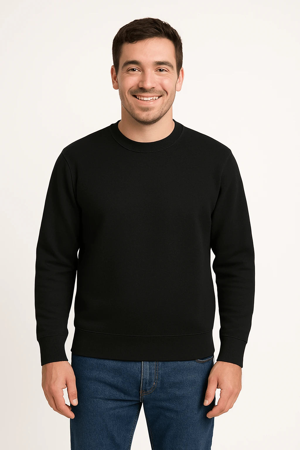 Felpa premium uomo 280 cotone ring-spun nera