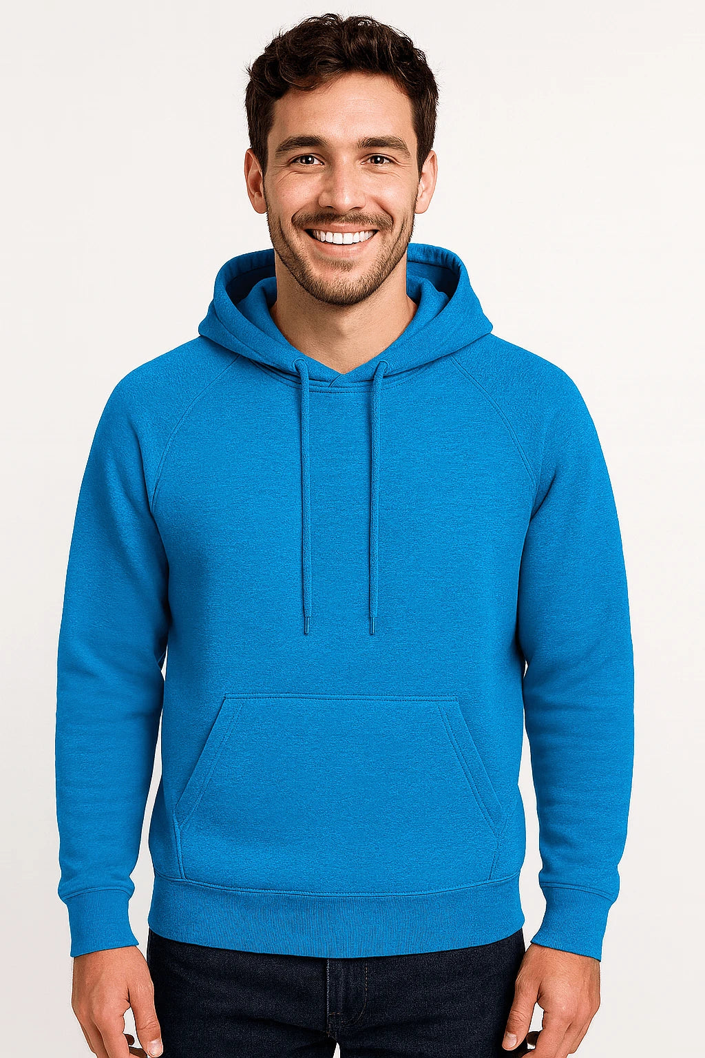 Felpa uomo con cappuccio leggera 240 azzuro