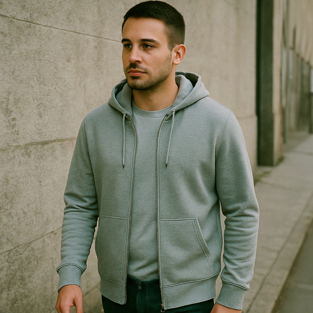 Felpa con Cappuccio e Cerniera Unisex