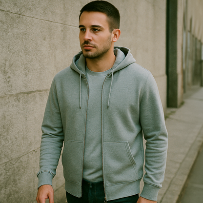 Felpa con Cappuccio e Cerniera Unisex