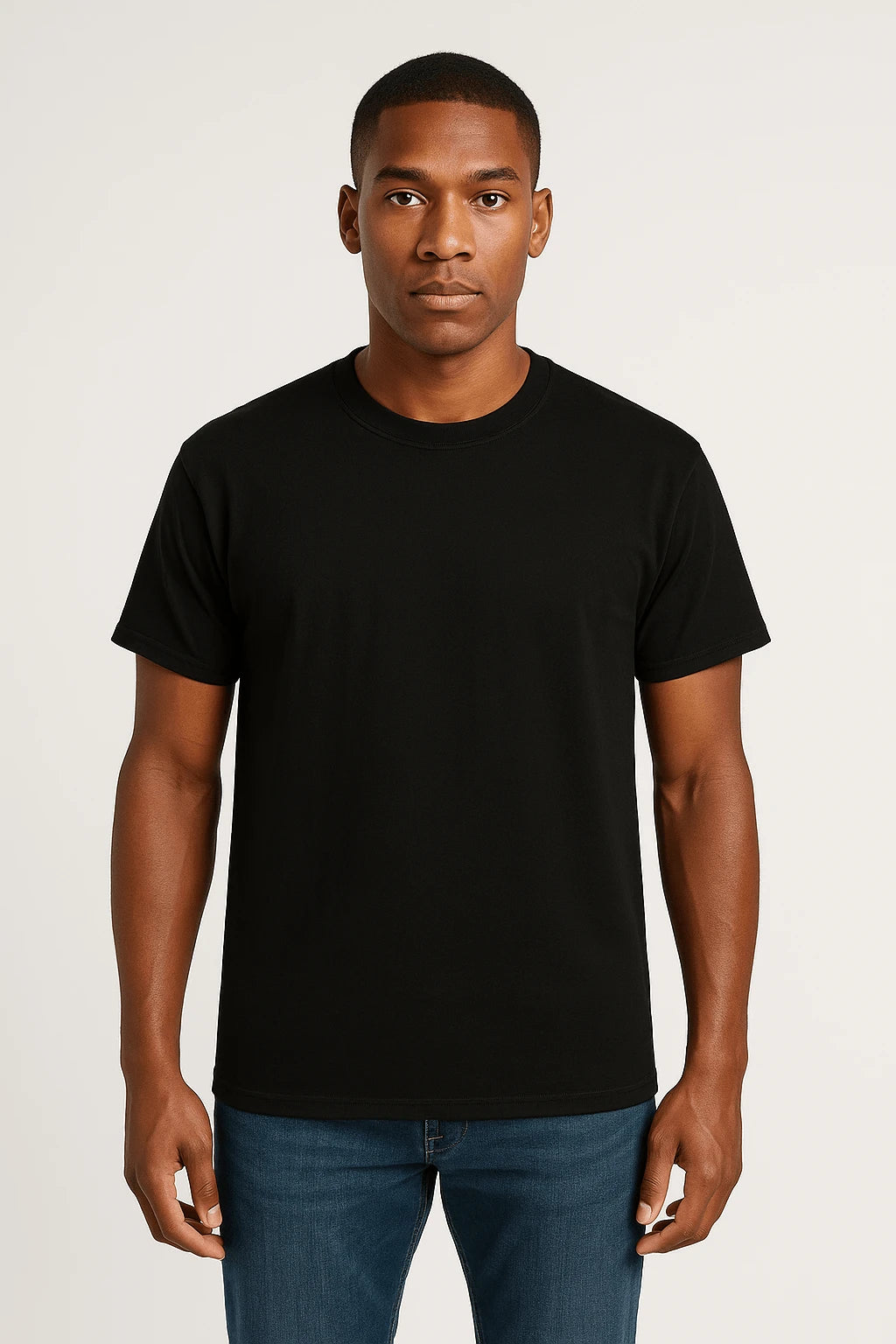 T-shirt uomo valueweight 100% cotone nera