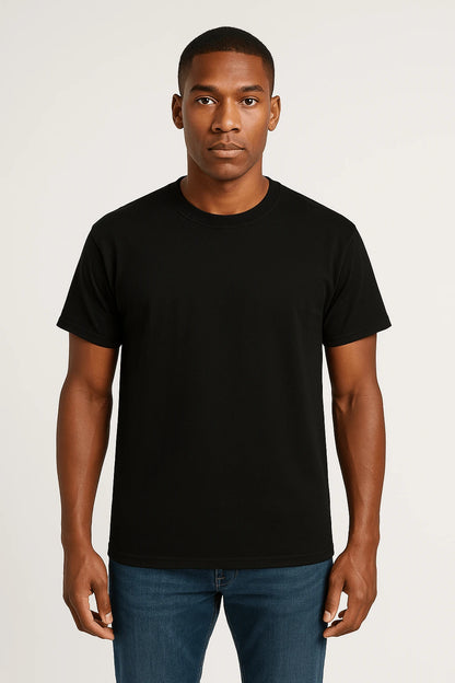 T-shirt uomo valueweight 100% cotone nera