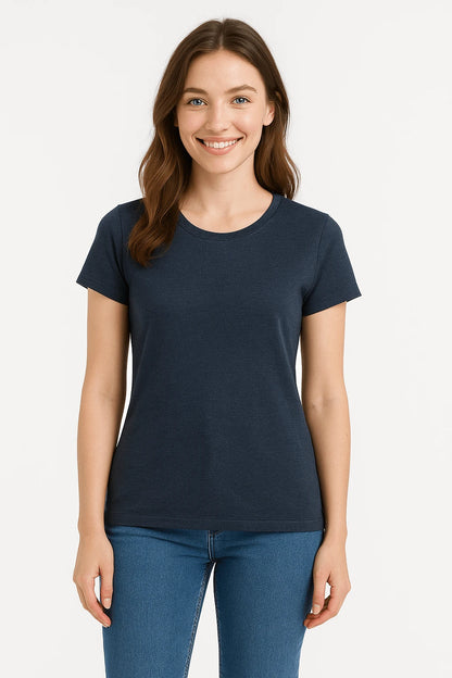 T-shirt donna valueweight 160 cotone heathernavy