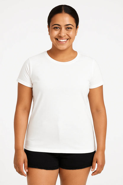 T-shirt donna valueweight 160 cotone bianca