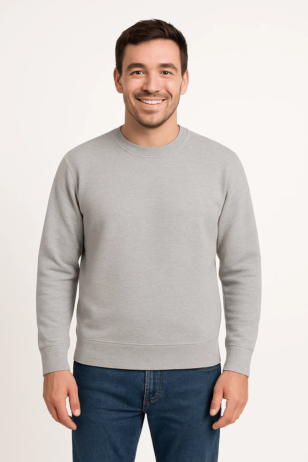 Felpa premium uomo 280 cotone ring-spun grigia