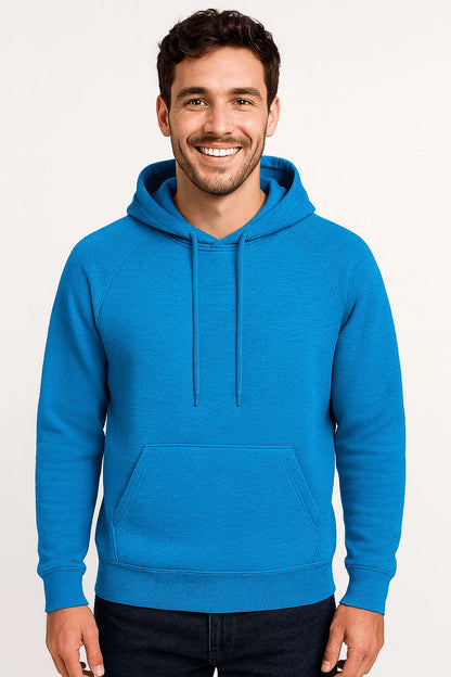 Felpa uomo con cappuccio leggera 240 azzuro