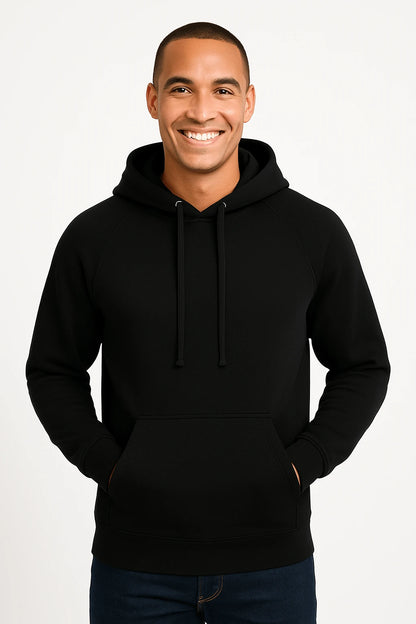 Felpa uomo con cappuccio leggera 240 nera