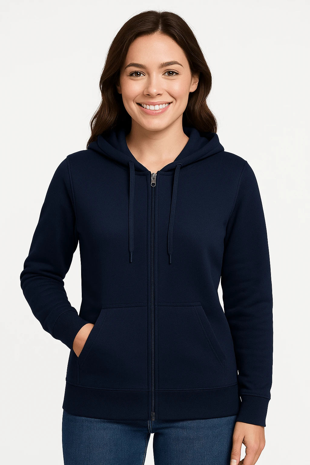 Felpa Donna con Cappuccio e Zip