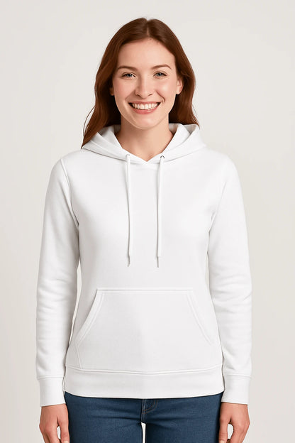 Felpa donna con cappuccio 280 cotone white