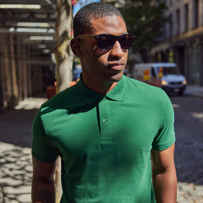 Polo uomo maniche lunghe B&C 180 verde